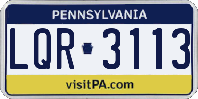 PA license plate LQR3113