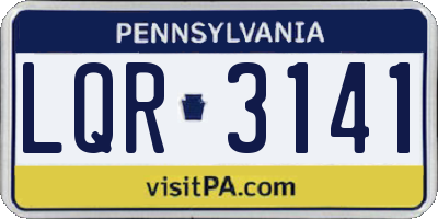 PA license plate LQR3141