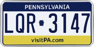 PA license plate LQR3147