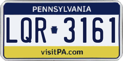 PA license plate LQR3161