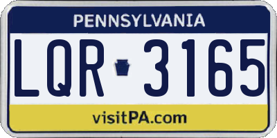 PA license plate LQR3165