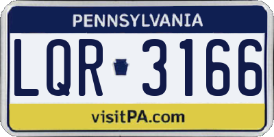 PA license plate LQR3166