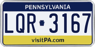 PA license plate LQR3167