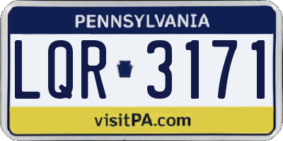 PA license plate LQR3171