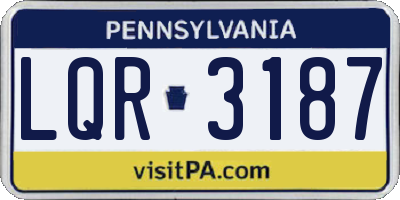 PA license plate LQR3187