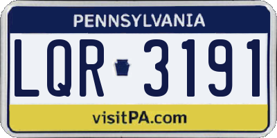 PA license plate LQR3191