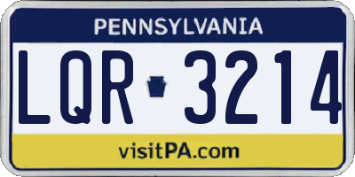 PA license plate LQR3214