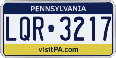 PA license plate LQR3217