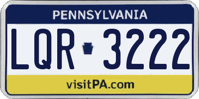PA license plate LQR3222