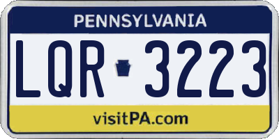 PA license plate LQR3223