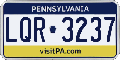 PA license plate LQR3237