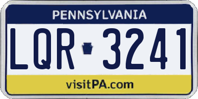 PA license plate LQR3241