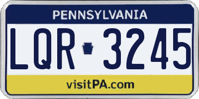 PA license plate LQR3245