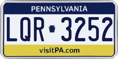 PA license plate LQR3252
