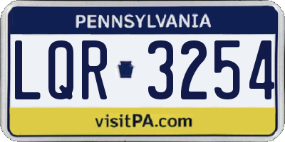 PA license plate LQR3254