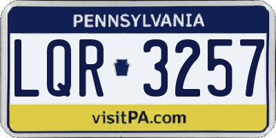 PA license plate LQR3257