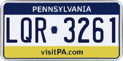 PA license plate LQR3261