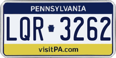 PA license plate LQR3262