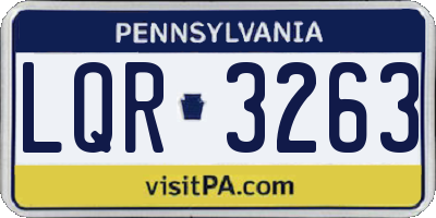 PA license plate LQR3263