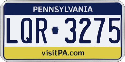PA license plate LQR3275