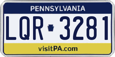 PA license plate LQR3281