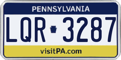 PA license plate LQR3287