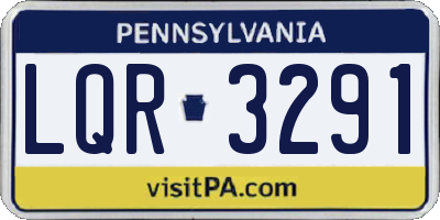 PA license plate LQR3291