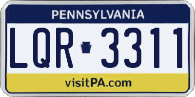 PA license plate LQR3311