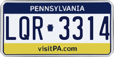 PA license plate LQR3314