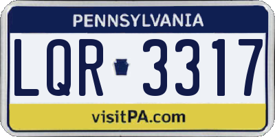 PA license plate LQR3317