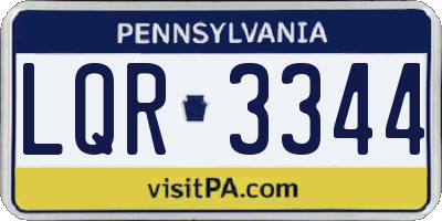 PA license plate LQR3344