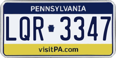 PA license plate LQR3347