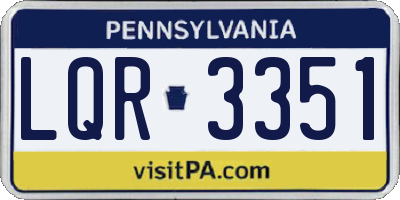 PA license plate LQR3351