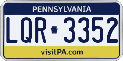 PA license plate LQR3352