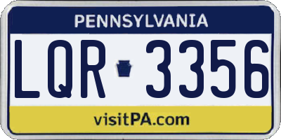 PA license plate LQR3356