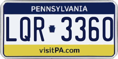 PA license plate LQR3360