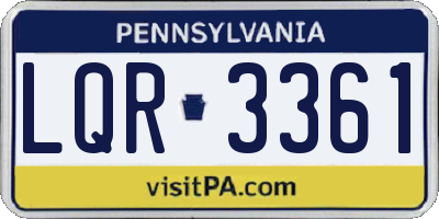 PA license plate LQR3361