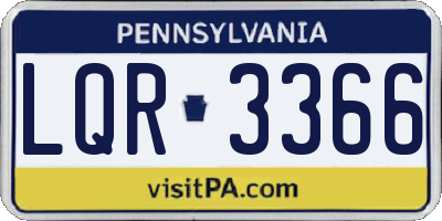 PA license plate LQR3366