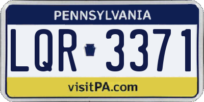 PA license plate LQR3371