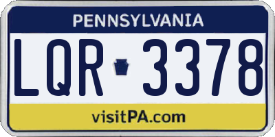 PA license plate LQR3378