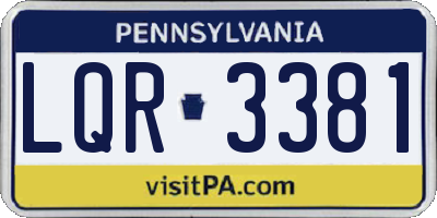 PA license plate LQR3381