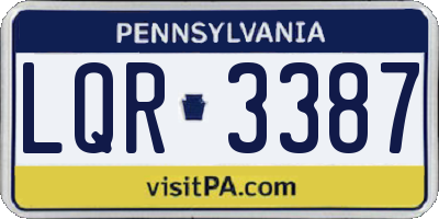 PA license plate LQR3387