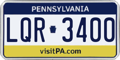 PA license plate LQR3400