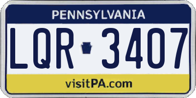 PA license plate LQR3407