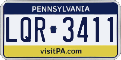 PA license plate LQR3411