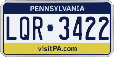 PA license plate LQR3422