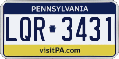 PA license plate LQR3431
