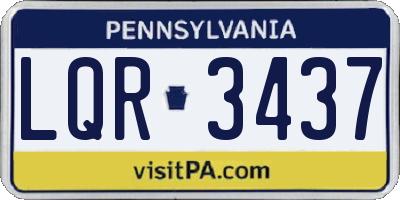 PA license plate LQR3437