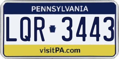 PA license plate LQR3443