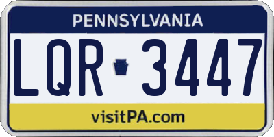 PA license plate LQR3447